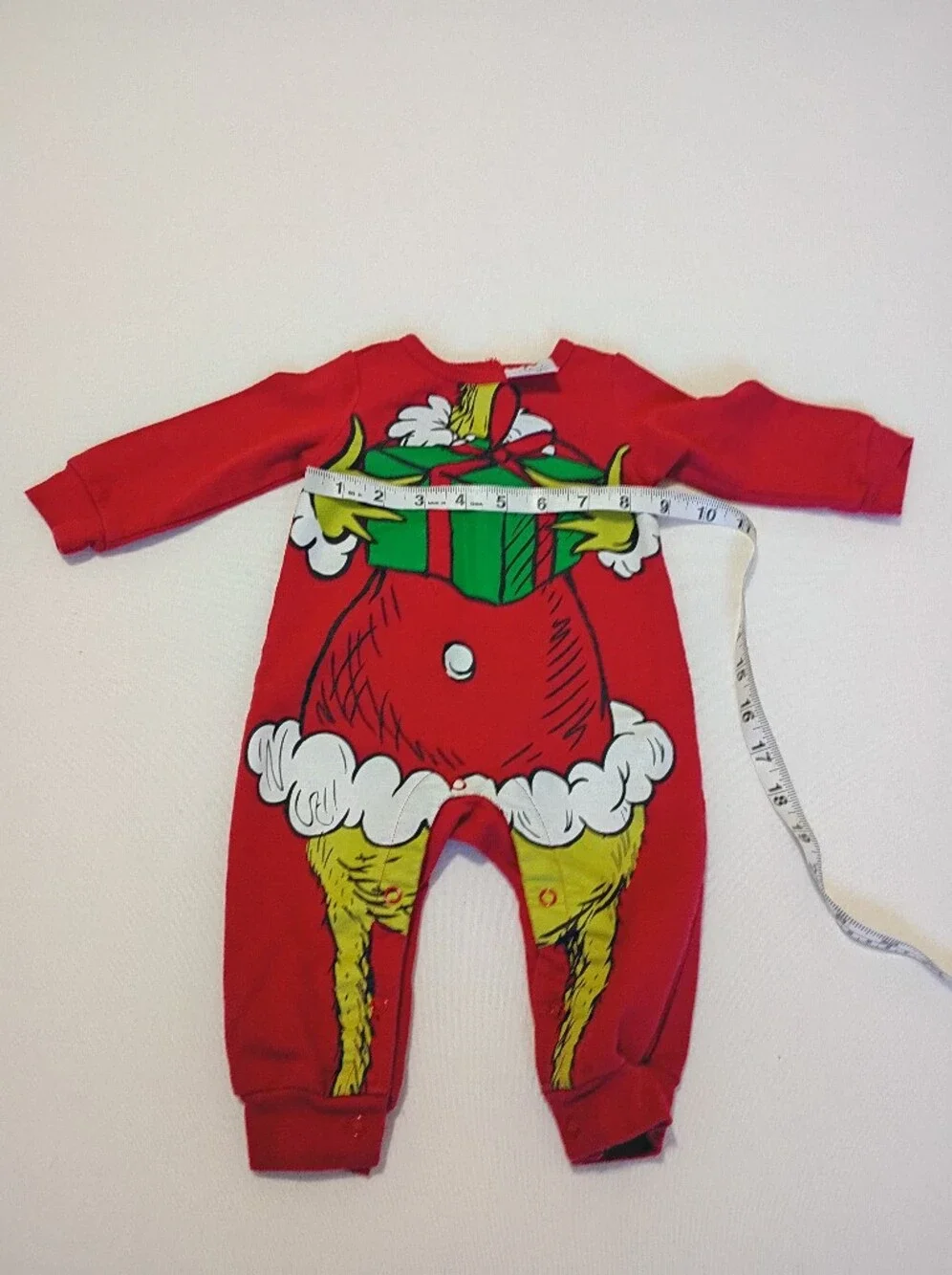 Dr. Seuss The Grinch Christmas Baby Coverall Romper Pajamas Size 3/6 M